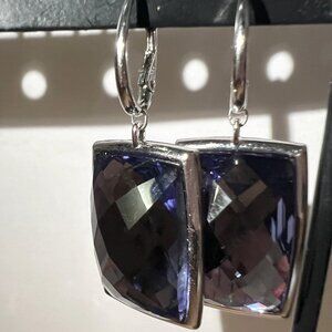 New, Never Worn Authentic Swarovski Crystal Purple Amethyst Nirvana Earrings